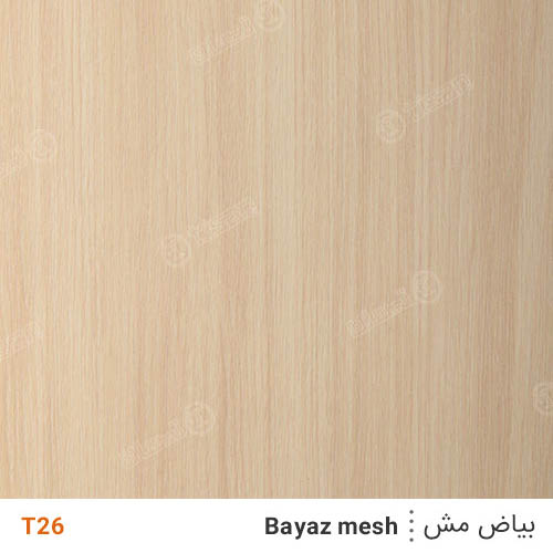 ورق MDF 16mm 366*183 ایرانی برجسته تیسان T26 بیاض مشه